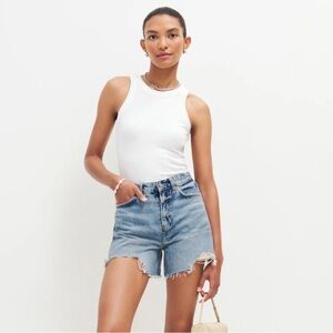 Reformation wilder high rise relaxed jean shorts in color Atwood